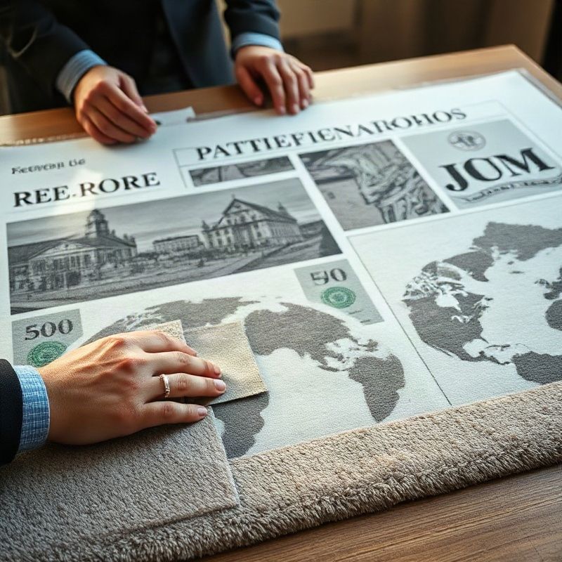 Manos ordenando carpetas fechadas y documentos sobre una mesa de trabajo iluminada por luz natural.